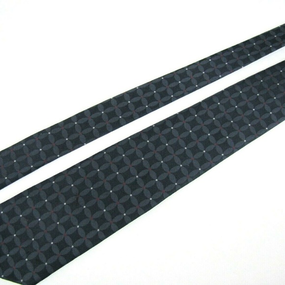 SULKA Tie Vintage Trendy Slim Blue Quatrefoil - Picture 3 of 7